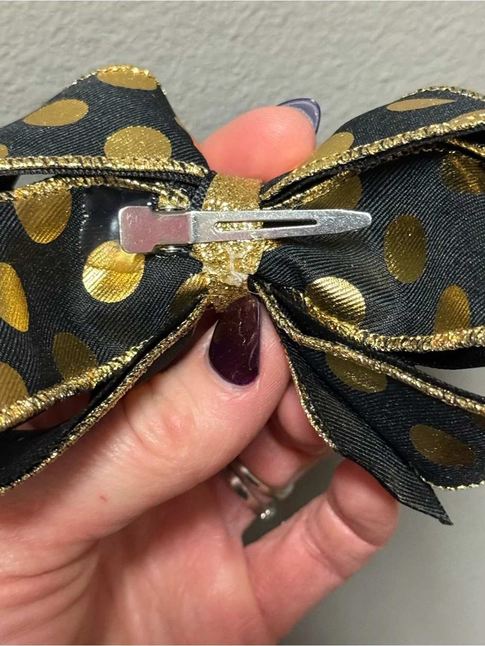 Purple & Gold LSU Tigers Paw Print Ribbon Hair Bows - Kids Accessories